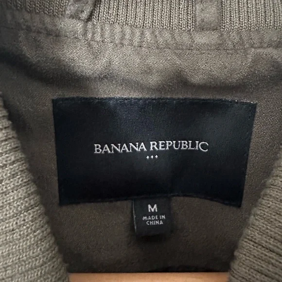 Banana Republic Suede Olive Bomber Jacket (Size M) - Picture 3 of 3